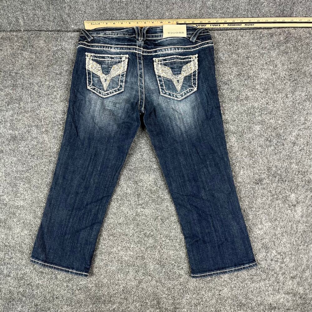 Vigoss Capri Jeans Womens Size 5 / 6 Blue Stretch Cropped Medium Wash